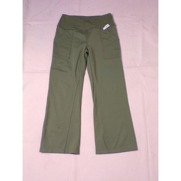 Zella Studio Lite Pocket Kick Flare Crop Leggings Green Small 4-6 NEW - Picture 3 of 8